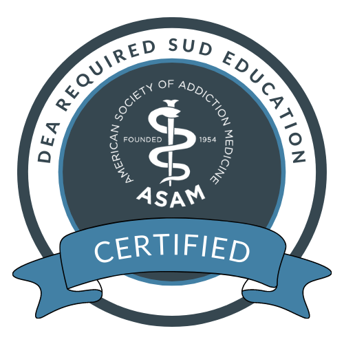 DEA Required SUD education certified seal